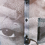 Close-up shot of the Kink shirt patterns by Leon Dream